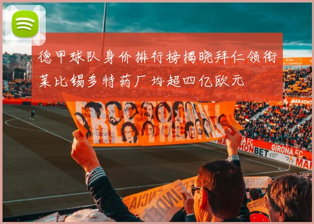 德甲球队身价排行榜揭晓拜仁领衔莱比锡多特药厂均超四亿欧元